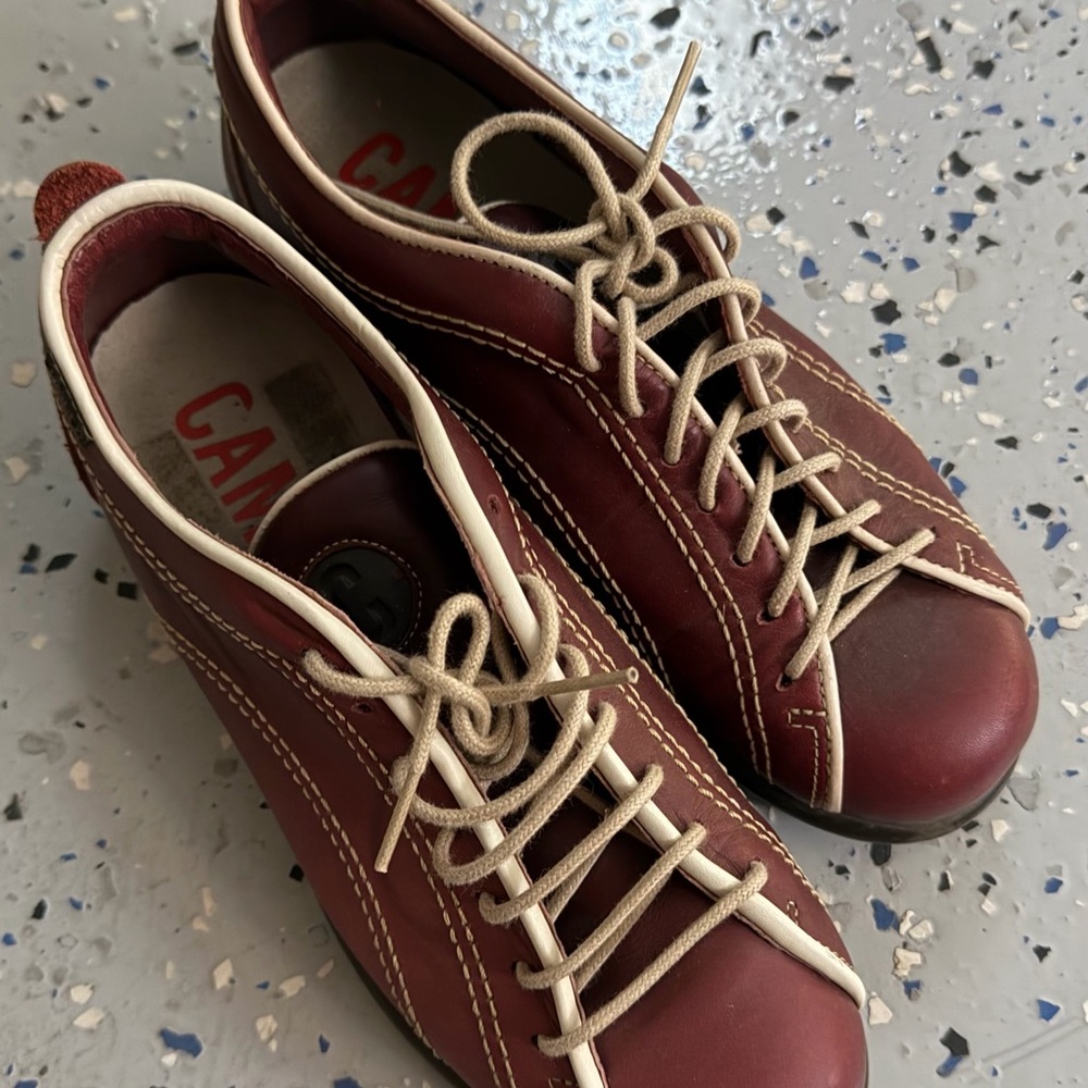 Camper Women's Sneakers in Burgundy and Cream